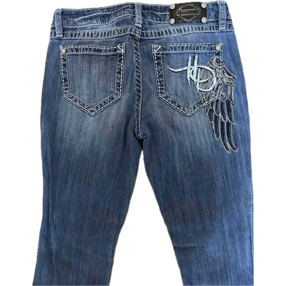 Authentic Harley-Davidson Women's Low Rise Boot Cut Jeans - Picture 4 of 11